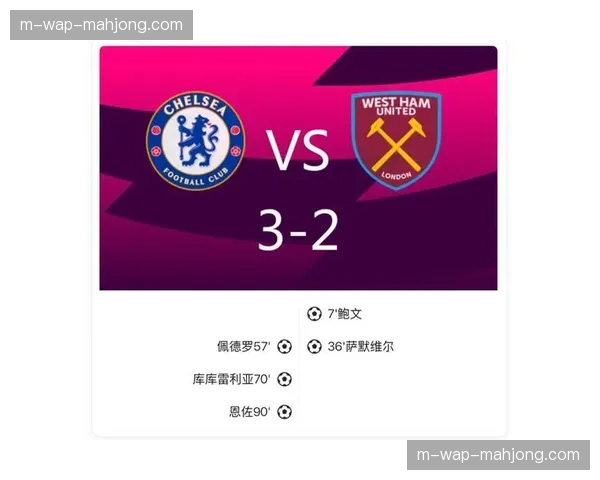 切尔西让二追三逆转西汉姆联 恩佐绝杀彰显球队韧性提升